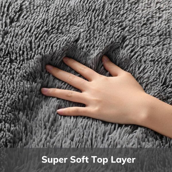 Ophanie Area Rugs for Bedroom Living Room, Grey Fluffy Fuzzy Shag Shaggy Soft Plush Carpet, 4x6 Indoor Floor Gray Rug for Kids Home Dorm Decor Aesthetic - Image 2